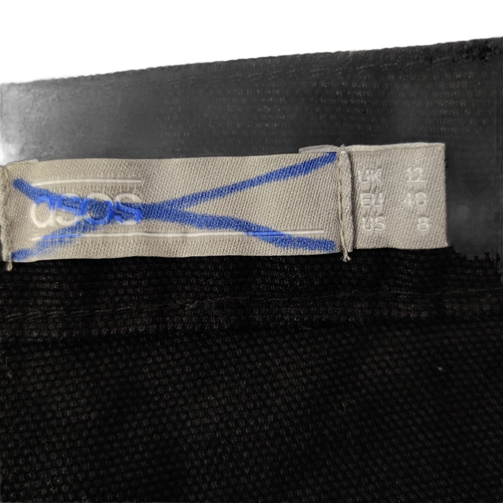 ASOS Flare Leg Raw Hem Jeans Black 8 NWT - Picture 11 of 14